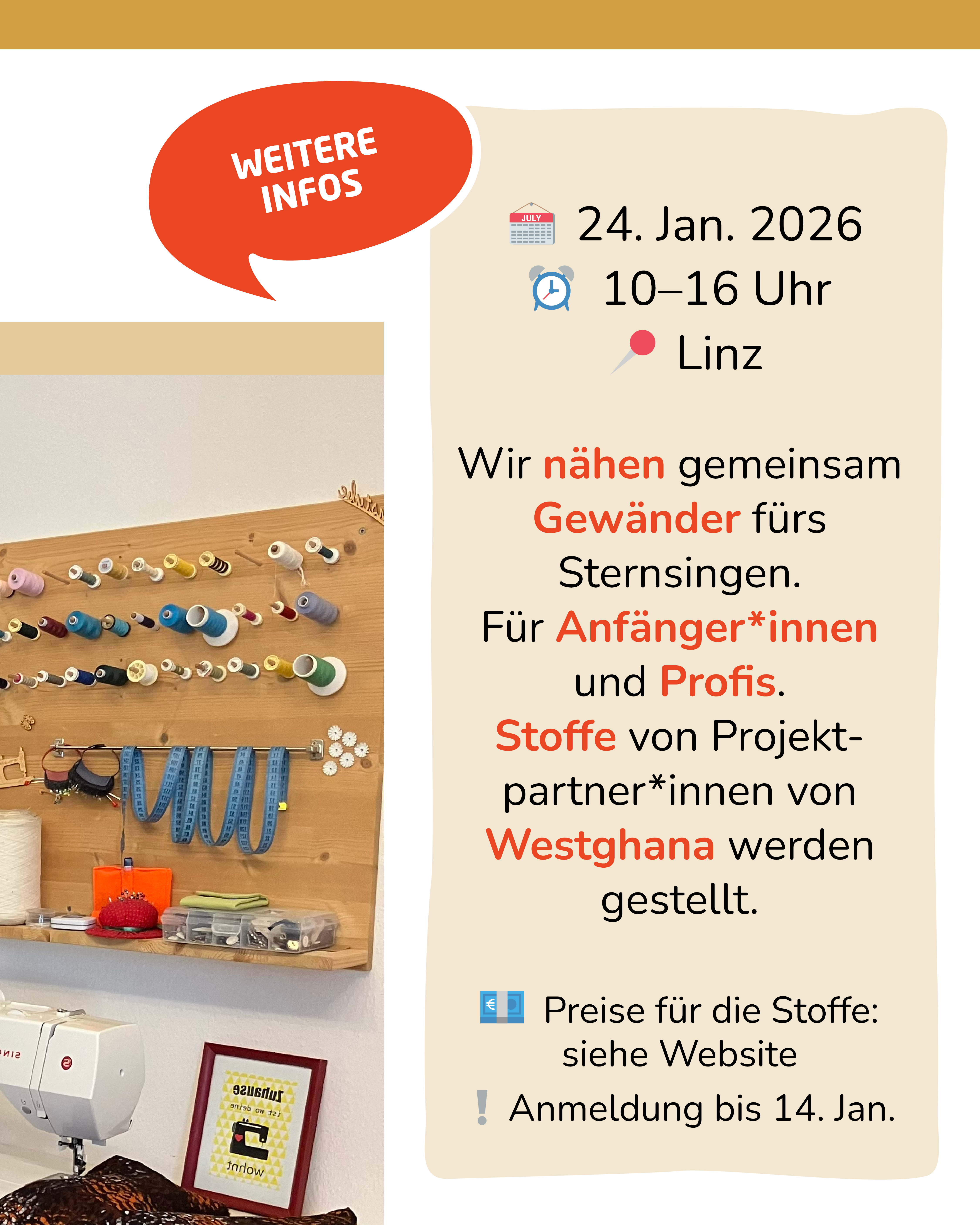 Nähworkshop Sternsingen